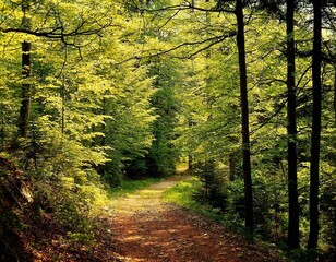 beech forest, path, spring, bm993, 