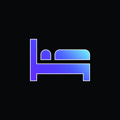 Bed blue gradient vector icon