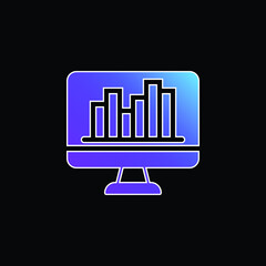 Analytics blue gradient vector icon