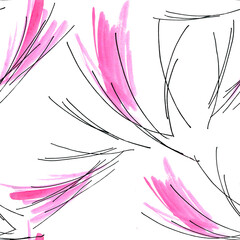 Abstract lines and blurs on white background seamless pattern for all prints. Graphics design.