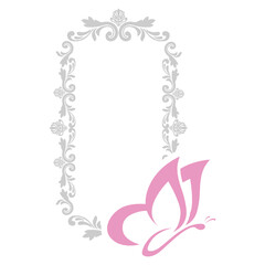 vintage frame with butterfly