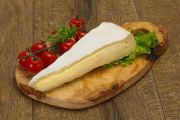 Brie cheese triangle served salad