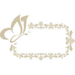 vintage frame with butterfly