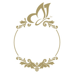 vintage frame with butterfly