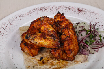 Grilled chicken wings bbq shashlick