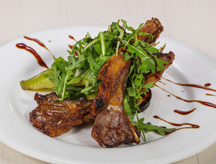 Grilled rack of lamb barbeque