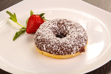 Glaze cundy donut with chocolate