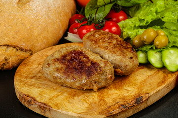Homemade roasted cutlet minced meat