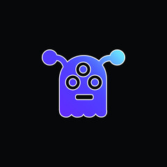Alien Of Outer Space blue gradient vector icon