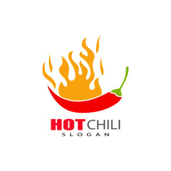 Red hot natural chili icon Template vector Illustration