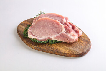 Raw pork loin for coocking