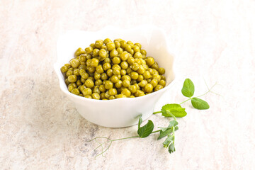 Marinated Green peas in the bowl