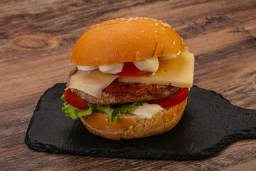 Delicous burger with tuna fish