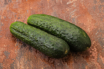 Ripe organic natural green cucumber