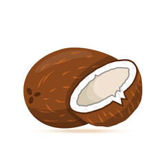 Coconut Fruit Vector Icon. Coconut Flat Illustration.