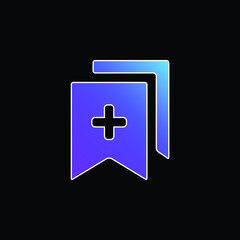 Obraz premium Add Bookmarks blue gradient vector icon