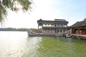 Rock carved boats at the summer palace in Beijing