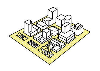産業と技術革新の基盤をつくろう　都市計画のイラスト