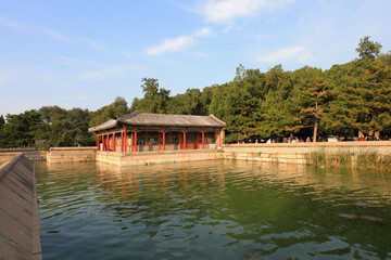 Fototapeta na wymiar Waterfront Architecture in Beijing Summer Palace