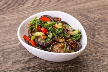 Marinated shiitake mushrooms with herbs