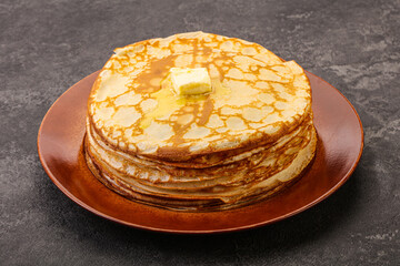 Stack of Russian traditonal pancakes