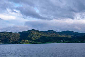 Norwegian mountain fjords landscape