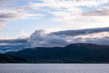 Norwegian mountain fjords landscape