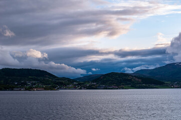 Norwegian mountain fjords landscape