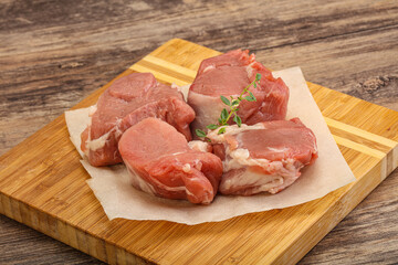 Raw pork tenderloin for cooking