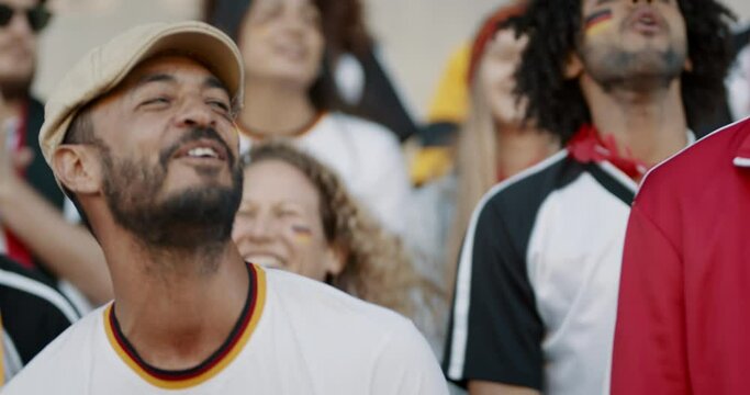 Soccer fans of Germany chanting for their team