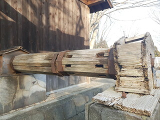 old log cabin in the woods