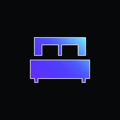 Bed blue gradient vector icon