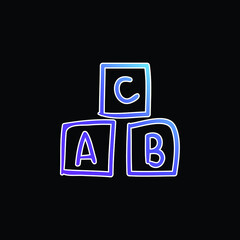 Alphabet Cubes Educational Toy blue gradient vector icon