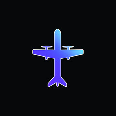 Aeroplane With Propellers blue gradient vector icon