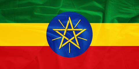 Ethiopia flag with 3d effect