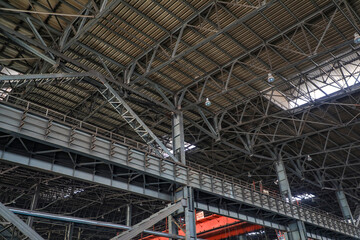 Steel beam truss of a steel company factory building
