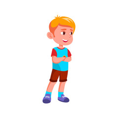 cute little boy play in intelligent game with friend in kindergarten cartoon vector. cute little boy play in intelligent game with friend in kindergarten character. isolated flat cartoon illustration