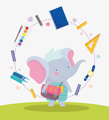 cute elephant with bag