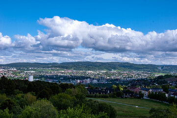 Norwegian fjord city landscape