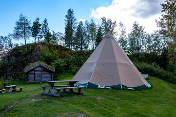 Norwegian fjord city landscape