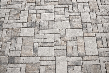 stone flooring with concrete blocks in grey colors