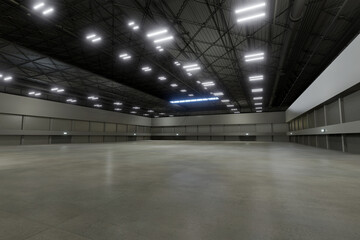 Empty exhibition center. backdrop for exhibition stands.3d render.