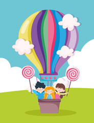 kids playing air balloon