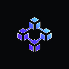 Blockchain blue gradient vector icon