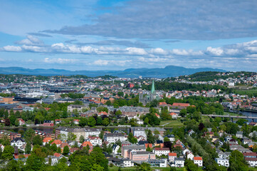 Obraz premium Panorama of the city in Norway from above