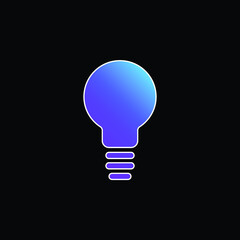 Black Lightbulb Symbol blue gradient vector icon