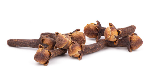 dried cloves isolated on white background close up
