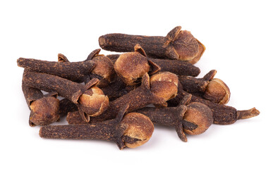 dried cloves isolated on white background close up