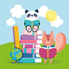 school panda squirrel