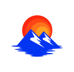 Mountain logo design illustration vector eps format , suitable for your design needs, logo, illustration, animation, etc.
